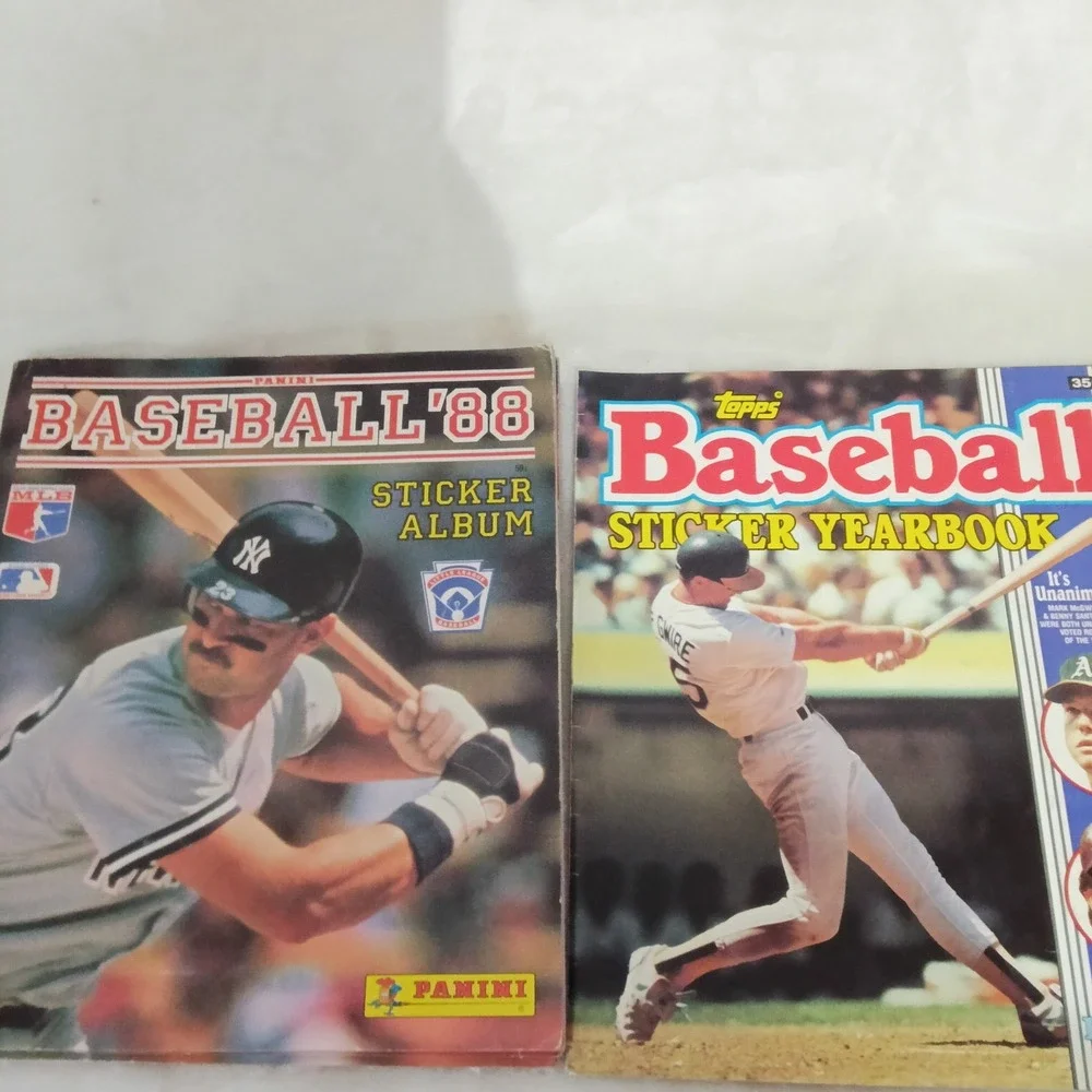 Vintage 1988 MLB Sticker Album Lot 4 Panini Topps Mark McGwire Cal Ripken Jr